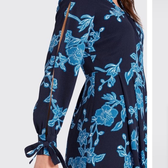 NWOT Draper James Geranium Floral Tie Sleeve Dress - Picture 3 of 8